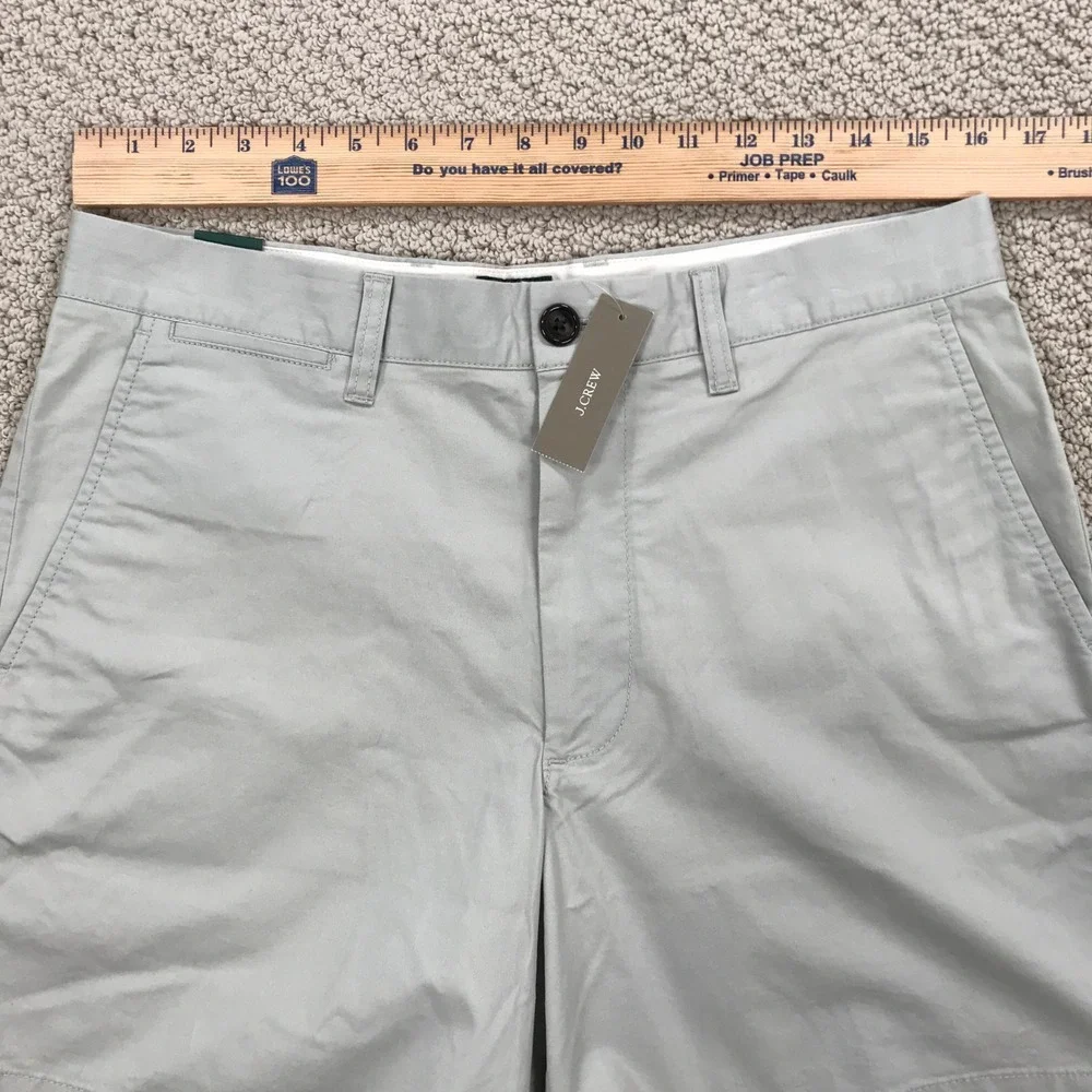 J. Crew Oarsmen 7 Inch Stretch Chino Shorts Light Grey Size 31 New With Tags